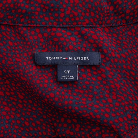 Tommy Hilfiger Roll Tab Sleeve Sheer Blouse - Picture 6 of 8